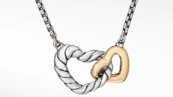 David Yurman Cable Collectibles Double Heart Necklace