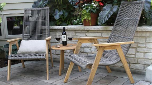 Bruges Teak Patio Chair With Cushions, Set of 2