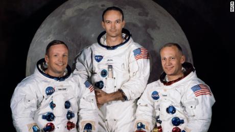 The official crew photo for Apollo 11. From left to right are astronauts Neil A. Armstrong, Commander; Michael Collins, Command Module Pilot; and Edwin E. Aldrin Jr., Lunar Module Pilot.