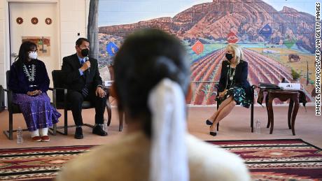 Biden takes part in a listening session with students in Arizona last week.