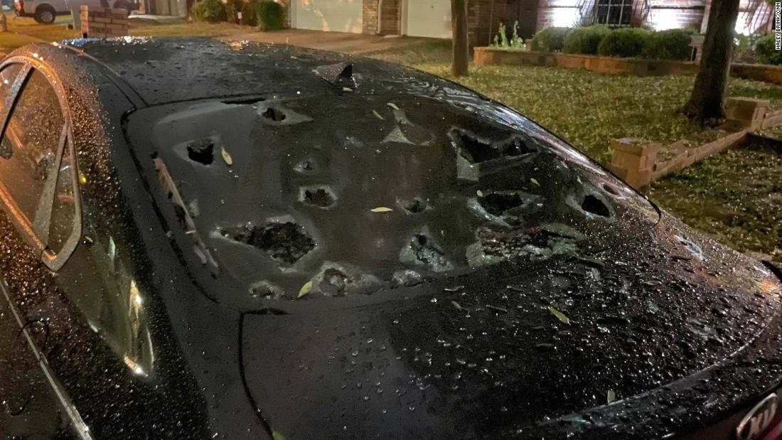 Cars and homes damaged by softballsized hail in Texas CNN Video