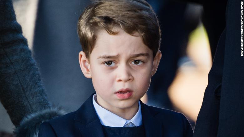 Prince George, the eldest son of Prince William and Catherine, the Duchess of Cambridge, attends a Christmas Day church service in 2019. George is third in line to the British throne, behind his father and his grandfather, Prince Charles.