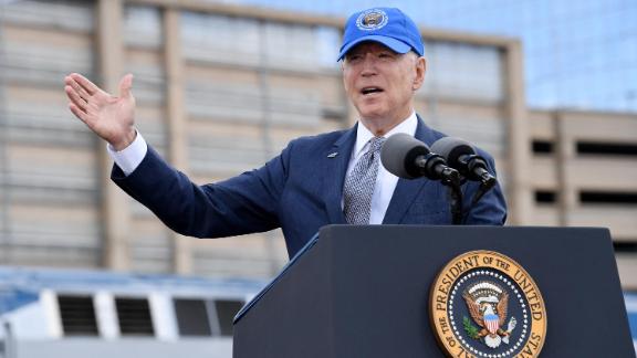 US President Joe Biden delivers remarks at an event marking Amtrack's 50th Anniversary at the William H. Gray III 30th Street Station in Philadelphia, Pennsylvania on April 30, 2021.