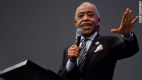 The Rev. Al Sharpton speaks at the funeral for Andrew Brown Jr. on Monday at Fountain of Life Church in Elizabeth City, North Carolina.