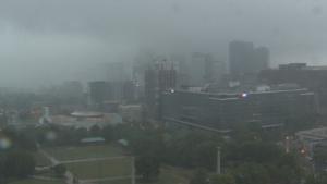 View of downtown Atlanta as tornado warning affected the area on Monday, May 3.