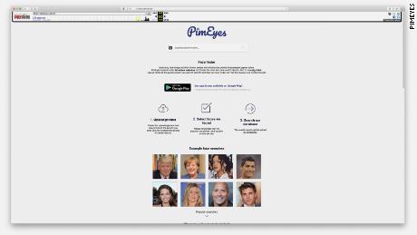 This screengrab of an archived version of PimEyes.com, from October 2018, shows how users were able to upload a photo of whomever they wanted to look for (the website now instructs visitors to only search for their own face), and shows pictures of celebrities such as Angelina Jolie, Rihanna, and Donald Trump as examples.