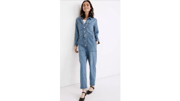 Denim Relaxed Coverall Jumpsuit in Glenroy Wash