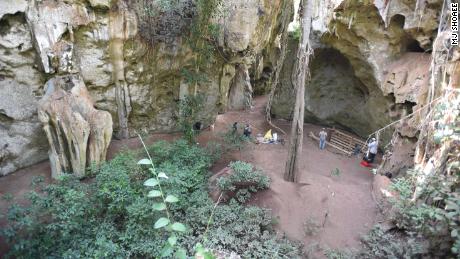 A view of the cave site of Panga ya Saidi in Kenya.