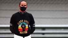 Hamilton wears a Black Lives Matter shirt on the grid before the F1 Grand Prix of Turkey.