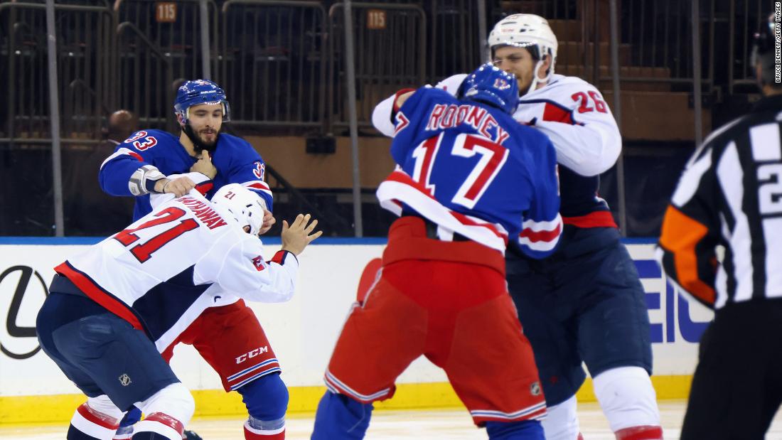 Huge brawl mars hockey game as controversy continues between Rangers and Capitals