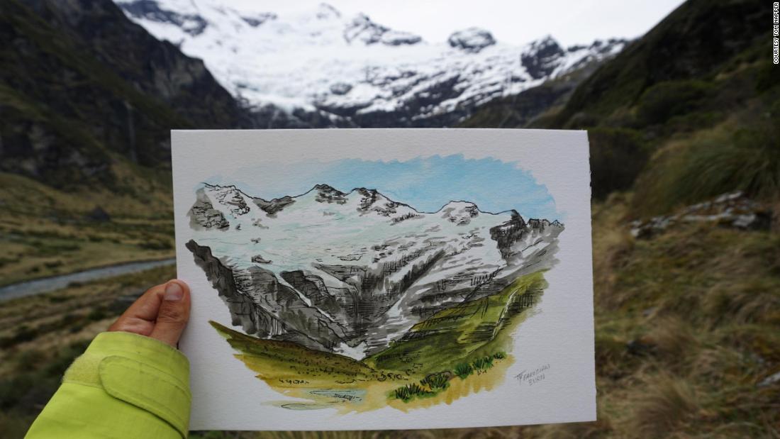 This artist is illustrating every place he visited during New Zealand lockdown