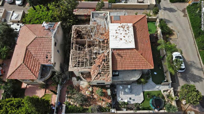 A damaged house in Ashkelon on Tuesday. 