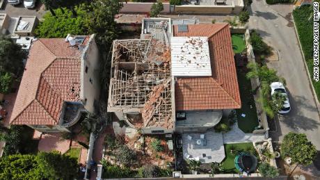 A damaged house in Ashkelon on Tuesday. 