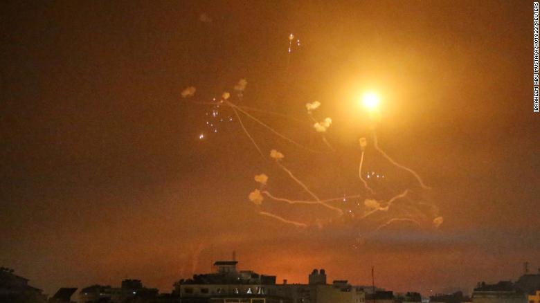 Israel&#39;s Iron Dome anti-missile system fires interceptor missiles.