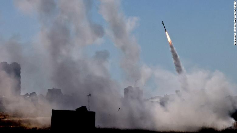 Israel&#39;s Iron Dome aerial defense system is activated to intercept a rocket launched from Gaza on Wednesday.