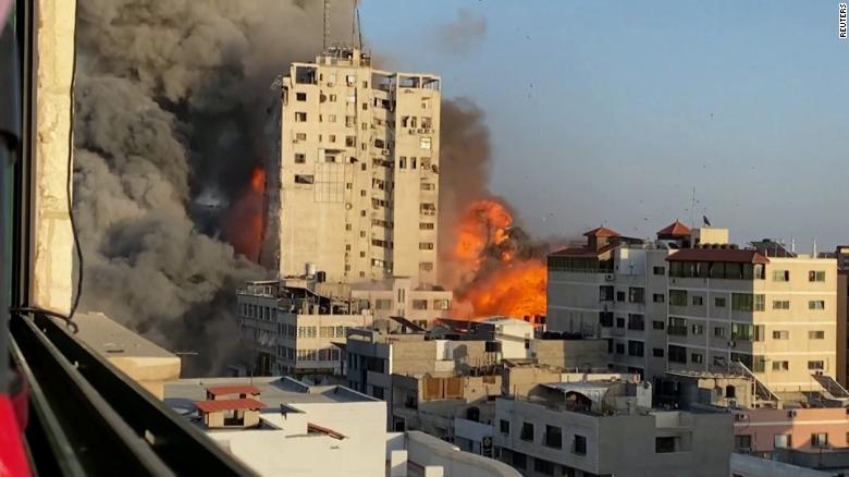 14-story building in Gaza collapses after Israeli airstrike