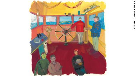Kalman&#39;s picture book told the story of the fireboat and its crew.