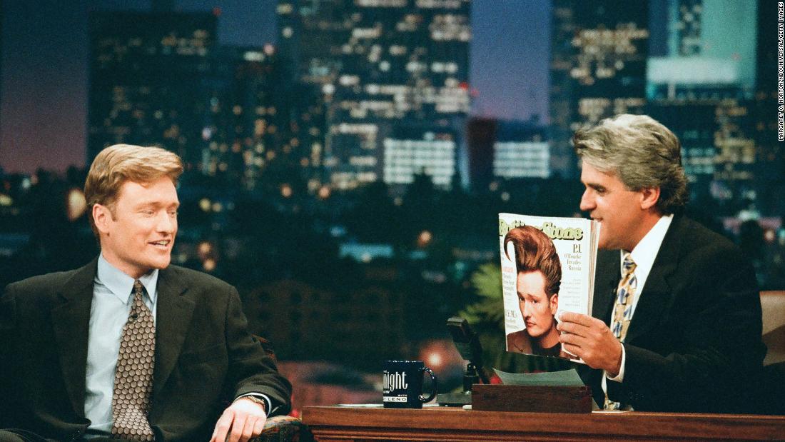 O&#39;Brien is the guest as he appears on &quot;The Tonight Show with Jay Leno&quot; in 1996. In 2009, O&#39;Brien would replace Leno as &quot;The Tonight Show&quot; host — at least for a short while.