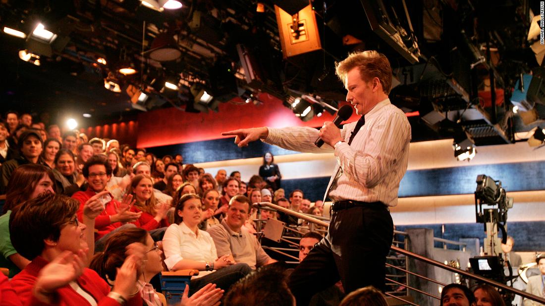 O&#39;Brien warms up the crowd at one of his &quot;Late Night&quot; tapings.