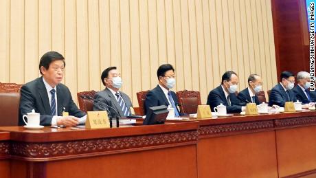 The closing meeting of the 13th National People&#39;s Congress Standing Committee in Beijing, China, on October 17, 2020. 