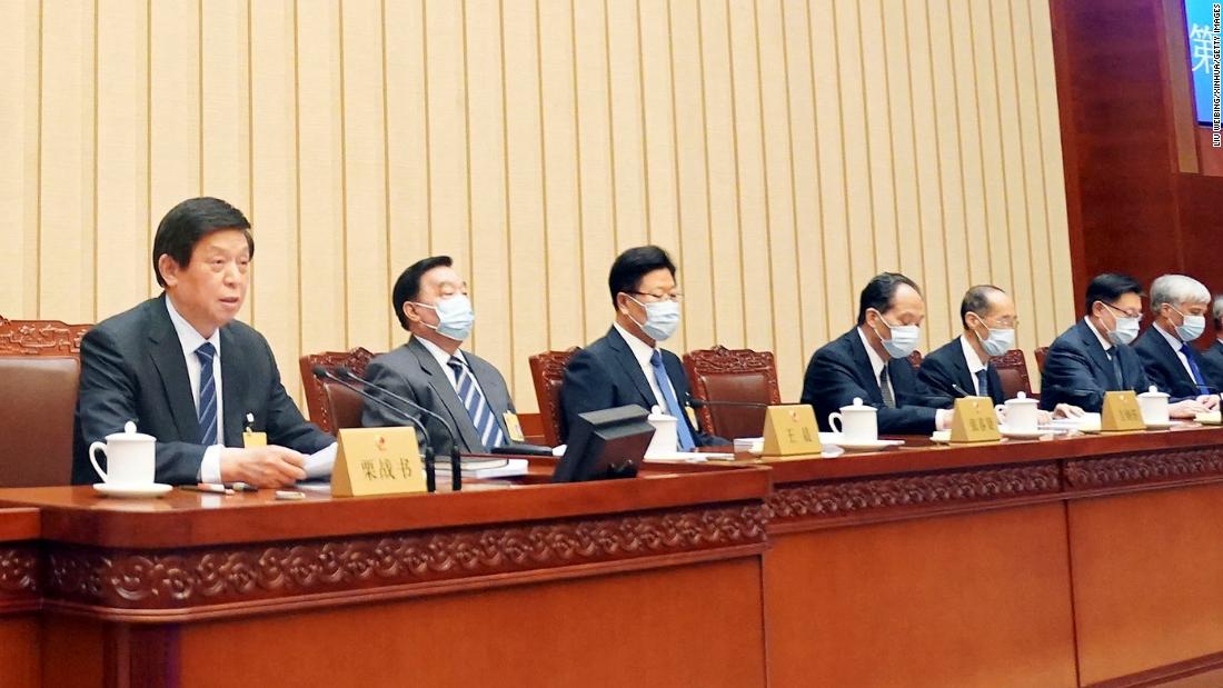 The closing meeting of the 13th National People&#39;s Congress Standing Committee in Beijing, China, on October 17, 2020. 