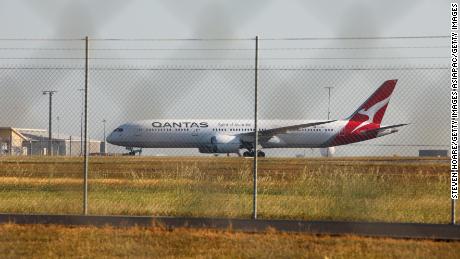 Qantas flight QF112 touches down at RAAF Base Darwin on May 15 carrying Australians fleeing coronavirus in India. 