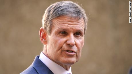 Tennessee Gov. Bill Lee speaks to reporters on Tuesday, January 19, 2021, in Nashville, Tennessee. 