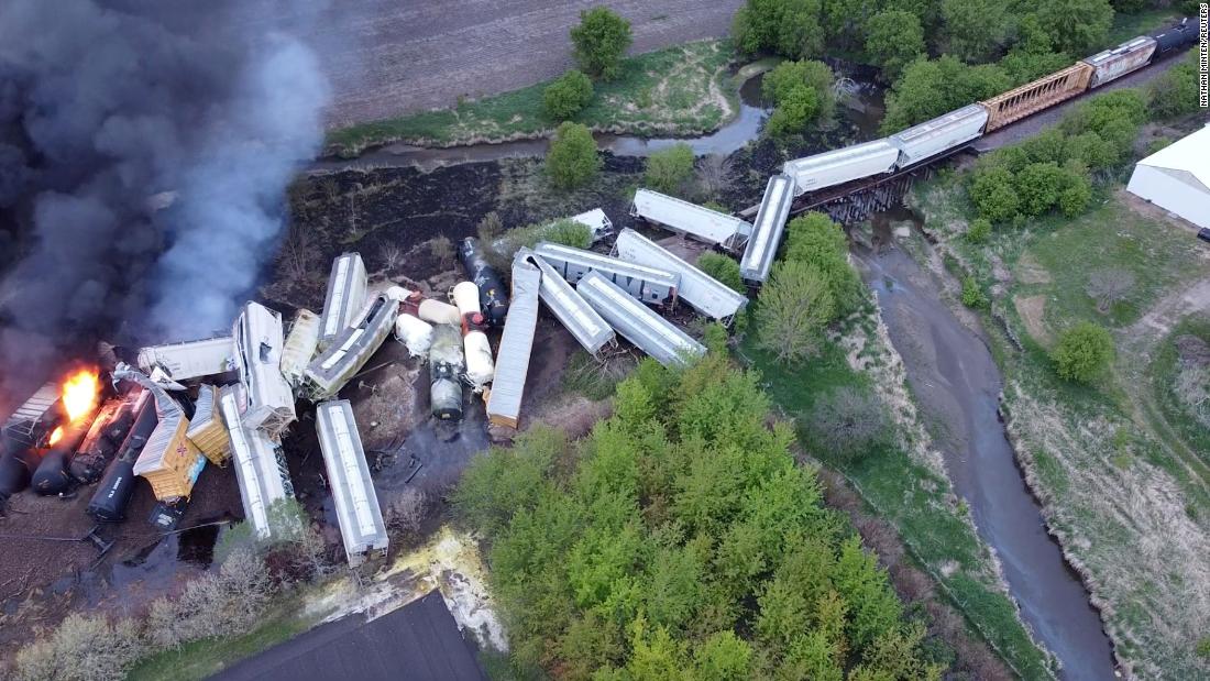 Iowa train derailment and fire prompts evacuations in Sibley CNN