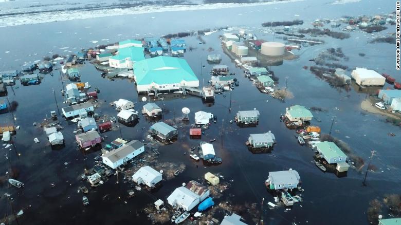 Disaster declared after an Alaskan village was inundated by more than five feet of floodwater