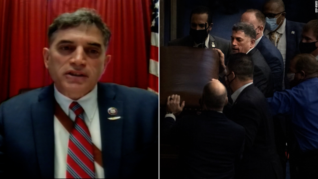 Photo shows Rep. who compared insurrection to 'tourist visit' barricading doors