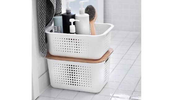 White Nordic Storage Baskets With Handles 