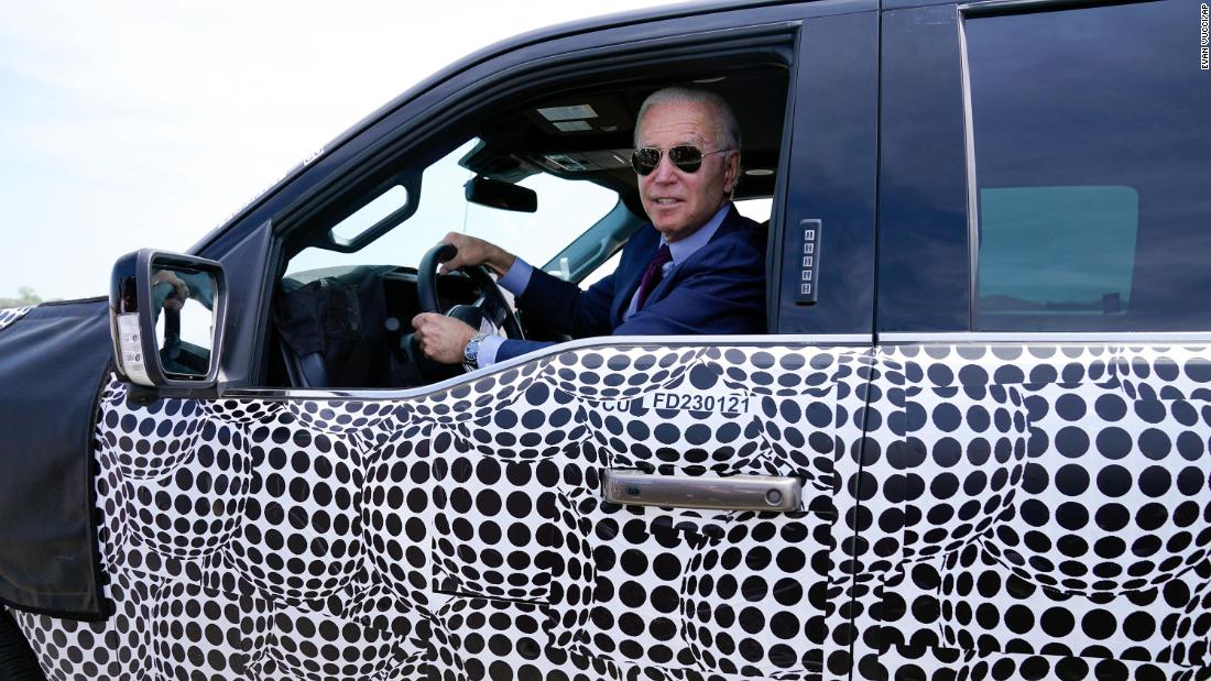 Biden takes new electric F-150 for a test drive: 'This sucker's quick'