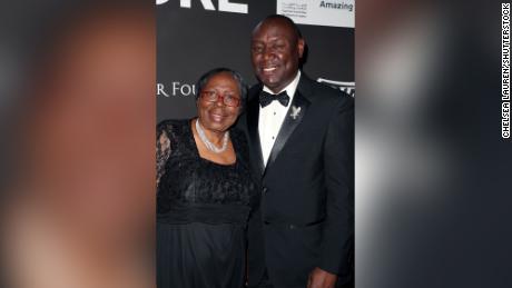 Crump with his mother, Helen Crump, at a gala at The Wiltern in Los Angeles on January 15, 2020. 