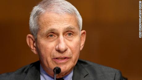 Dr. Anthony Fauci gives an opening statement at a Senate Health, Education, Labor and Pensions Committee hearing to discuss the ongoing federal response to Covid-19 on May 11, 2021, in Washington, DC.