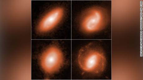 Telescopul Hubble a capturat imagini ale galaxiilor gazdă pe măsură ce au fost urmărite exploziile radio rapide. 