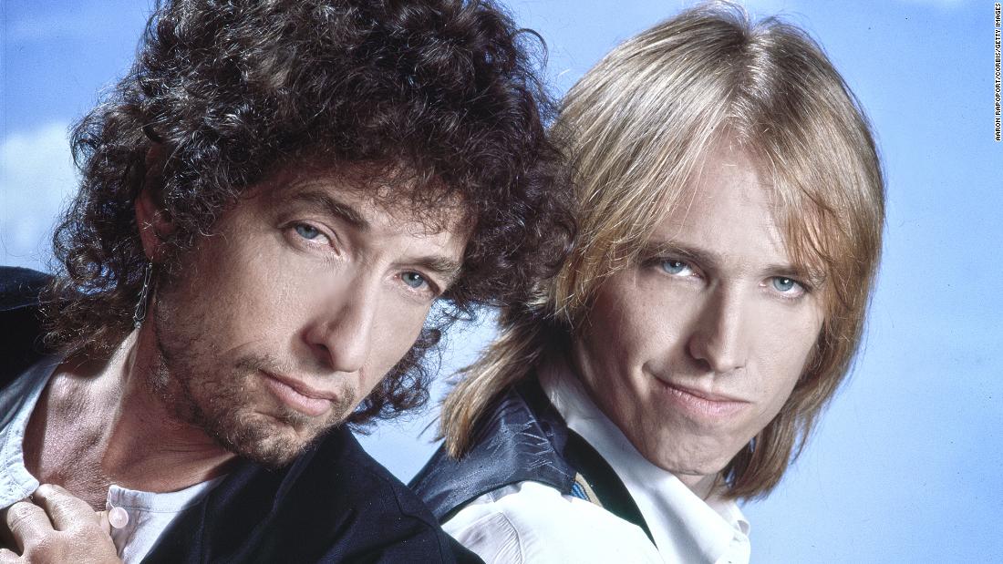 Dylan and Tom Petty pose for a portrait circa 1986. They toured together that year.