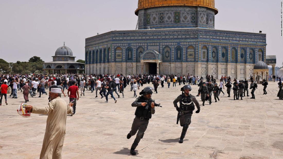 Israeli forces clash with Palestinians outside Al Aqsa mosque after