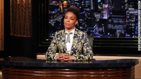 THE AMBER RUFFIN SHOW -- &quot;April 16, 2021&quot; Episode 122 -- Pictured: Amber Ruffin -- (Photo by: Heidi Gutman/Peacock/NBCU Photo Bank via Getty Images)