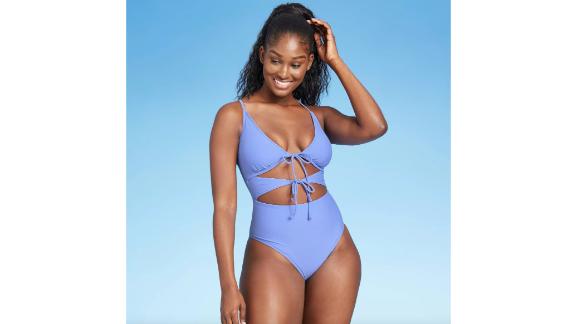 Xhilaration Dusty Blue One-Piece Swimsuit