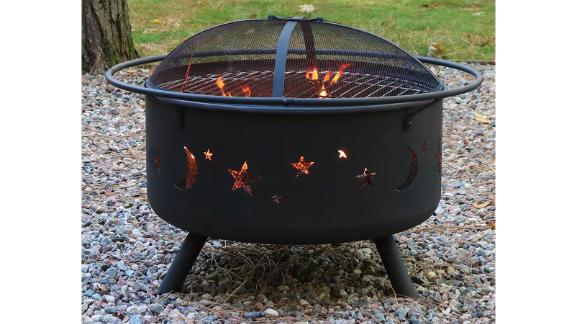 Cosmic Stars and Moon 30-Inch Wood Burning Fire Pit