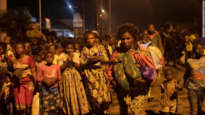 Some residents of nearby Goma left the city following the eruption of Mount Nyiragongo on Saturday.