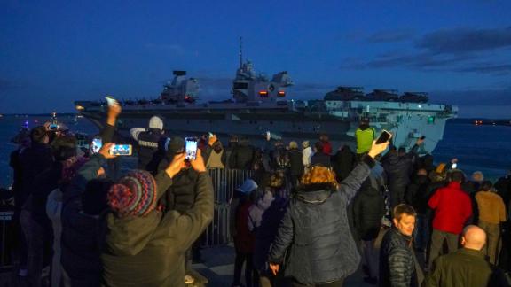 HMS Queen Elizabeth departs Naval Base Portsmouth for its maiden deployment to lead the UK Carrier Strike Group on a 28-week operational deployment travelling over 26,000 nautical miles from the Mediterranean to the Philippine Sea.