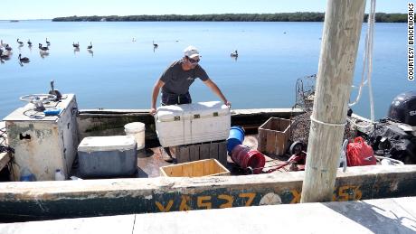 The man shown in the photo with the cooler in the boat is Jacob Reeder. The photo was taken in Cortez, at the AP Bell Fish Co. boat docks. That&#39;s the company that Karen Bell owns.