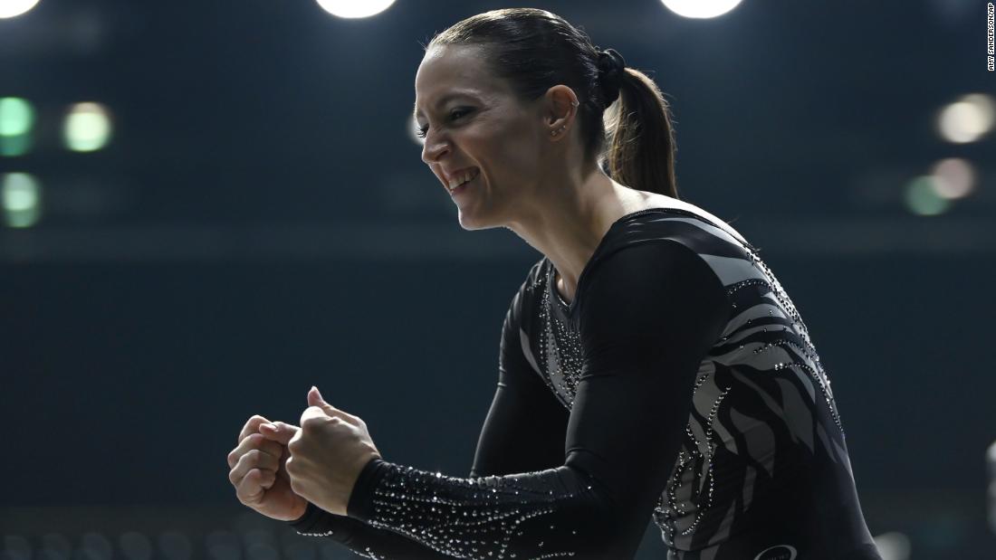 A 32-year-old mom of two and Olympic medalist competes in first gymnastic meet in 9 years