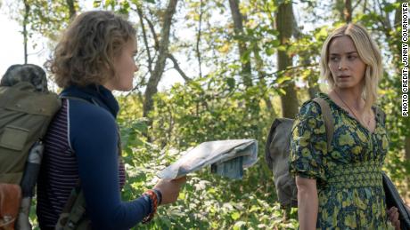 Regan (Millicent Simmonds), left, and Evelyn (Emily Blunt) brave the unknown in &quot;A Quiet Place Part II.&quot;