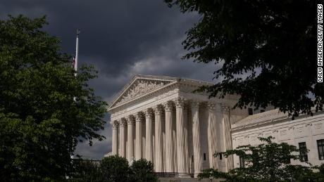 Clouds are seen above The U.S. Supreme Court building on May 17, 2021 in Washington, DC. The Supreme Court said that it will hear a Mississippi abortion case that challenges Roe v. Wade. They will hear the case in October, with a decision likely to come in June of 2022. 