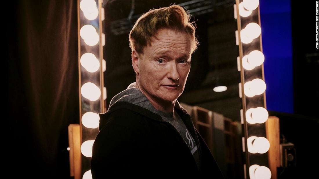 Conan O&#39;Brien is seen backstage on the set of his show &quot;Conan&quot; in 2019. He&#39;s been a late-night host for nearly 30 years.