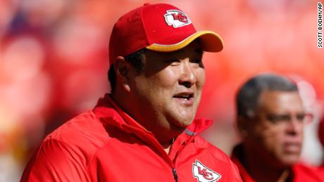 Eugene Chung, pictured here in 2014 while working for the Kansas City Chiefs, detailed the discriminatory comments he received in an interview with the Boston Globe.