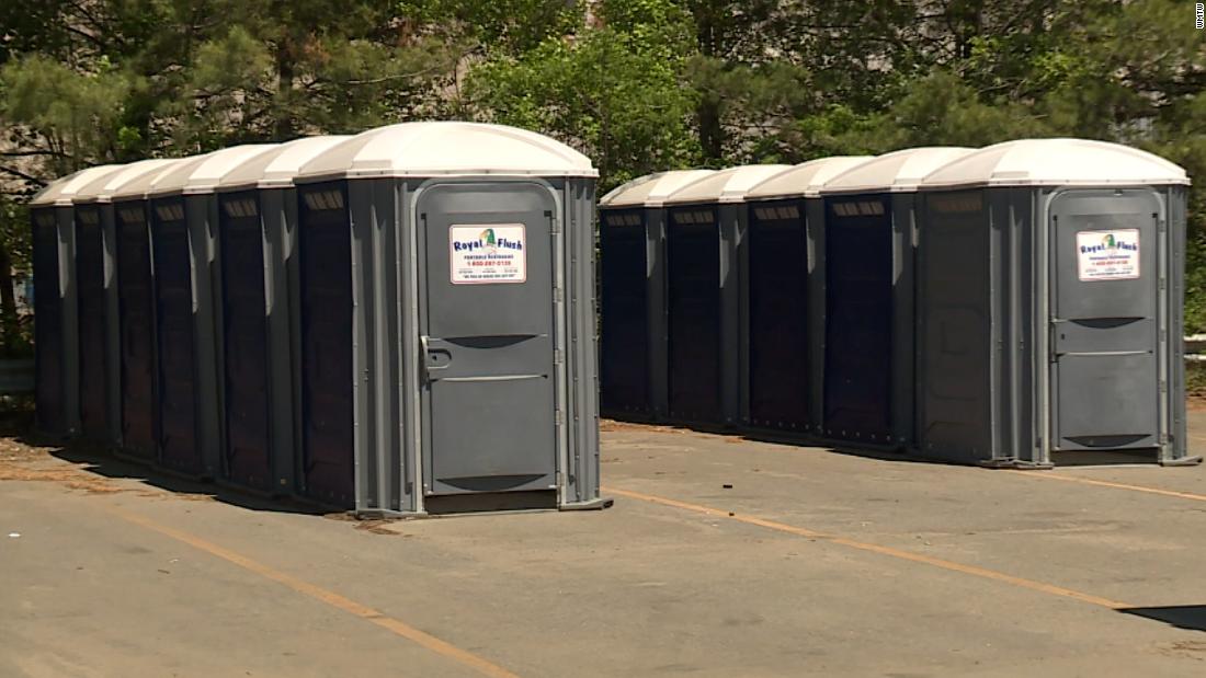 A lot of people are waiting for porta potties -- and not just folks who need to go