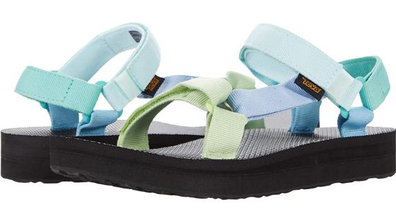 Teva Midform Universal Chunky Sandals in Light Green Multi 